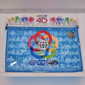 Disney Epcot 40th Anniversary Tapestry with Collector Map & Trading Pin NWT